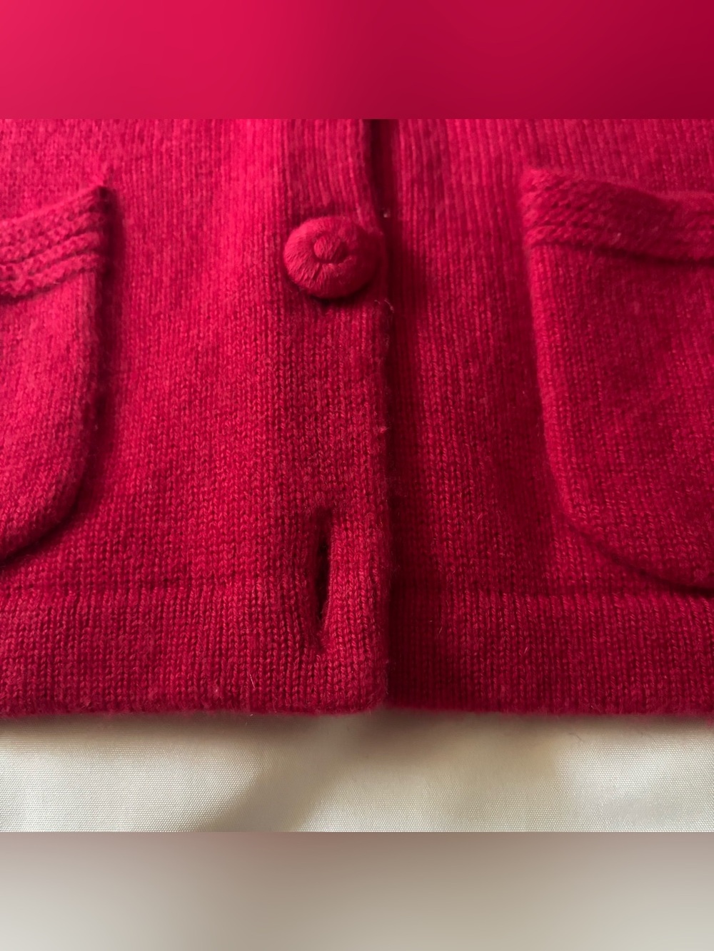 Ellen Tracy Women's SP Vibrant Fuschia Cashmere knit Cardigan Sweater - Picture 11 of 13